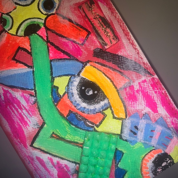 NWOT Kate Spade pink leather wallet restyled by artist - Picture 4 of 12